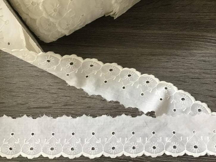 Nr124) Aanbieding prachtig broderie kant 10 meter € 5,00, Hobby en Vrije tijd, Naaien en Fournituren, Nieuw, Kant, Verzenden