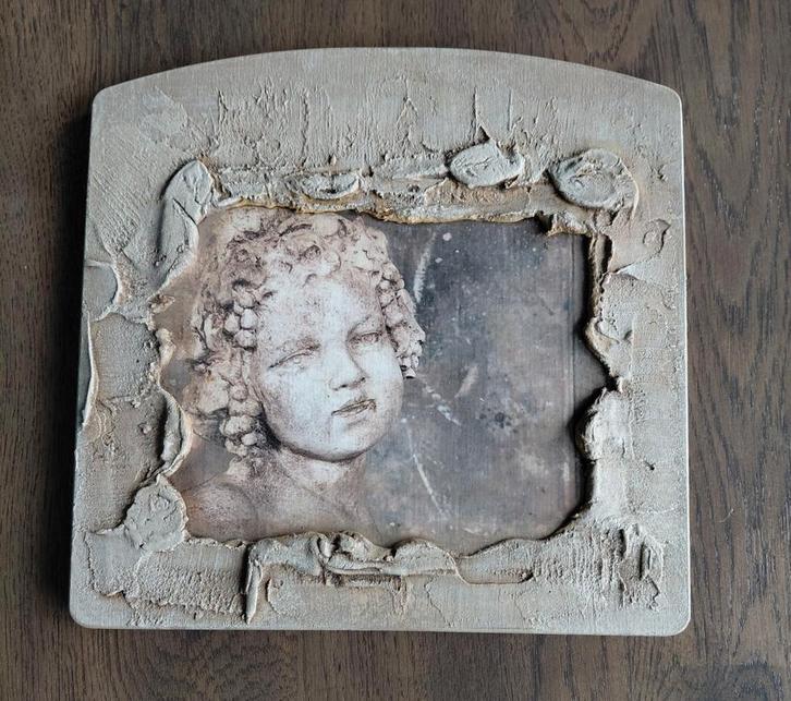 leuk brocante houten bord - paneel, Antiek en Kunst, Curiosa en Brocante, Ophalen