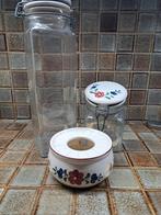 Set potten, spaghettipot, voorraadpot en theelicht met bloem, Ophalen, Zo goed als nieuw, Overige materialen, Minder dan 25 cm