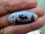 gesigneerde Noorse Zilveren en Email Broche, Sieraden, Tassen en Uiterlijk, Antieke sieraden, Verzenden, Zilver, Broche, Verguld