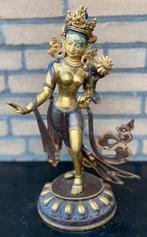 Zeldzaam Goldface brons Dansende Tara Nepal gouden gezicht, Verzamelen, Religie, Ophalen of Verzenden, Gebruikt, Beeld(je), Boeddhisme