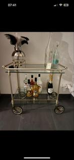 Vintage Serveerwagen / Drankentrolley theekar, Huis en Inrichting, Ophalen, Minder dan 55 cm, Gebruikt, Hollywood regency  vintage