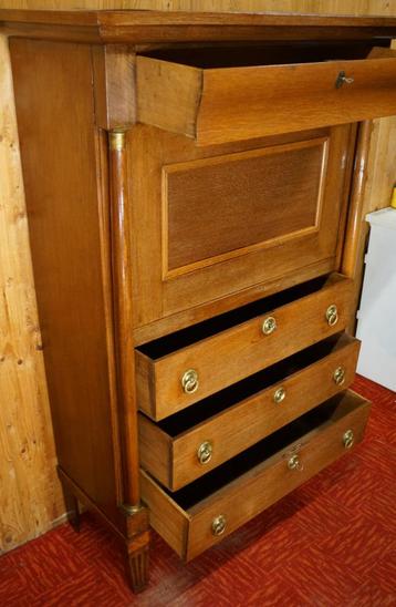 Antiek Empire Strak eiken klep secretaire buro klepbureau Ar beschikbaar voor biedingen