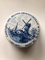 Delfts Blauw Bewaarschaal - Cafetaria Giel Brands, Ophalen of Verzenden