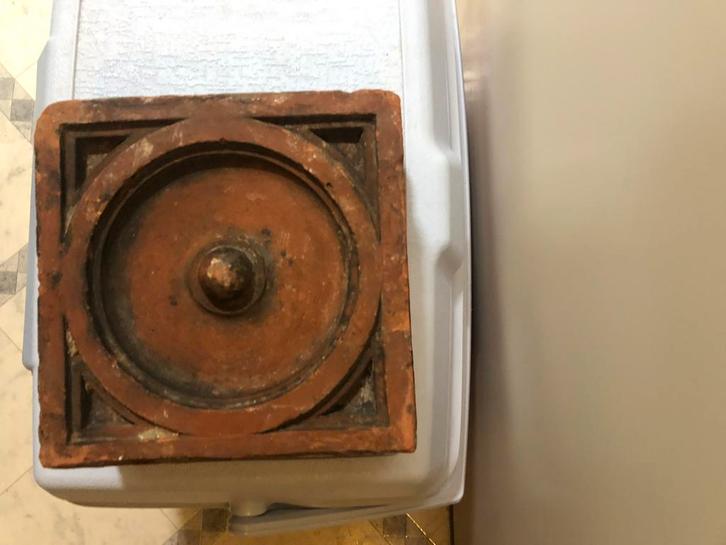 Antieke Haardtegel 17x17 cm, Antiek en Kunst, Antiek | Wandborden en Tegels, Ophalen of Verzenden