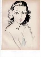 Kees van Dongen - pochoir - Portrait de femme - 1925, Antiek en Kunst, Ophalen of Verzenden