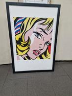 Roy Lichtenstein girl with hair ribbon, Ophalen of Verzenden, 75 cm of meer, 50 tot 75 cm, Print
