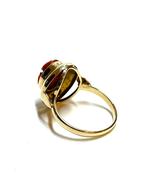 14k gouden ring met een gesneden bloedkoraal, Sieraden, Tassen en Uiterlijk, Ringen, -, -, Ophalen of Verzenden, Dame