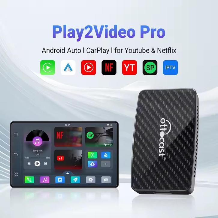 Ottocast Play2Video Pro - Auto CarPlay Multimedia AI Box, Auto diversen, Autonavigatie, Nieuw, Ophalen of Verzenden