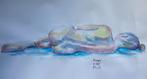 Acryl schilderij naar naakt model, Antiek en Kunst, Kunst | Schilderijen | Modern, Ophalen