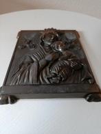 Bronzen religieuze icoon Maria met kind, Ophalen of Verzenden