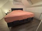 Boxspring elektrisch, grijs, 180x210 zgan, Ophalen, 210 cm, Tweepersoons, Zo goed als nieuw