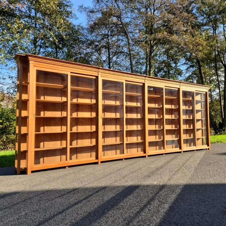 XXXL Winkelkast - Mega grote vitrinekast teakhout #2207, Huis en Inrichting, Kasten | Vitrinekasten, Gebruikt, 200 cm of meer