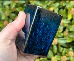 Bonsai Cascade pot blauw geglazuurd aardewerk 6x6x8,5, Vierkant, Ophalen of Verzenden, Zo goed als nieuw, Minder dan 25 cm