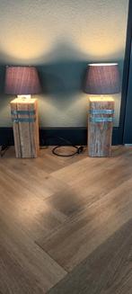 Schemerlampen Steigerhout., Huis en Inrichting, Lampen | Tafellampen, Ophalen of Verzenden, Zo goed als nieuw, Minder dan 50 cm