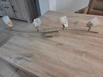 Plafondlamp RVS met 4 verstelbare spots, Ophalen, Zo goed als nieuw, Glas