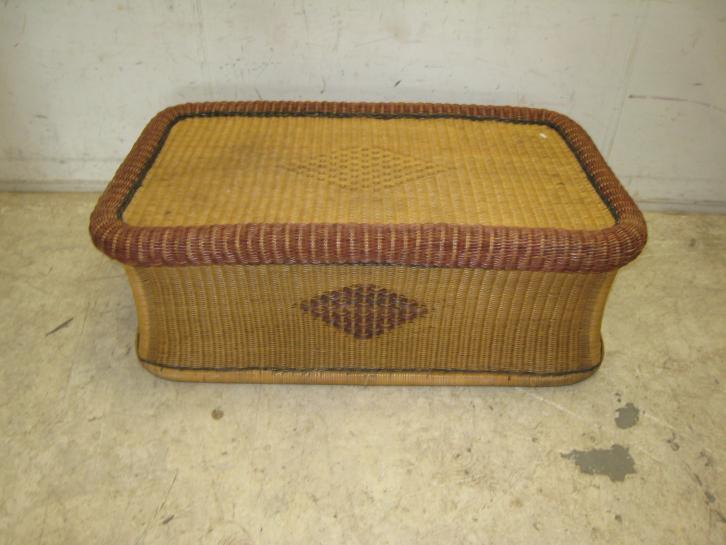 Vintage rotan salontafel, Huis en Inrichting, Tafels | Salontafels, Gebruikt