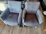 Twee grijze fauteuils, Ophalen of Verzenden, 75 tot 100 cm, Stof, 50 tot 75 cm