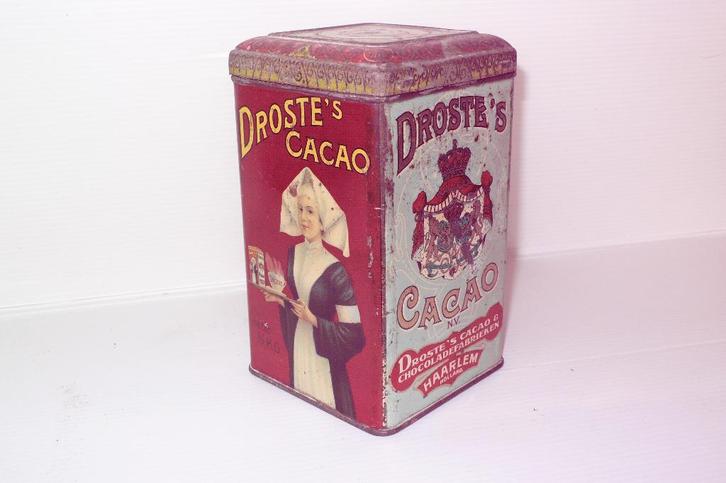 Droste cacao blik fot Engeland en Colonies, Verzamelen, Blikken, Gebruikt, Overige, Droste, Ophalen of Verzenden