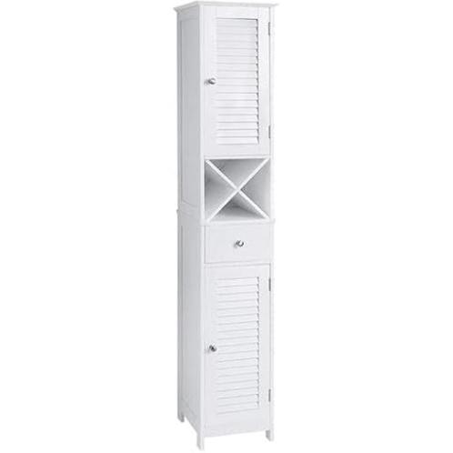VASAGLE vloerkast - Wit - Scandinavische stijl, Huis en Inrichting, Badkamer | Badkamermeubels, Nieuw, (Half)hoge kast, 150 tot 200 cm