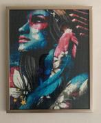 Diamond Painting Vrouw Indiaan GEMAAKT, Antiek en Kunst, Ophalen of Verzenden
