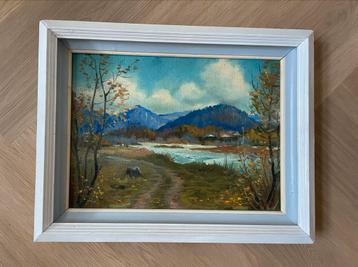 Olieverfschilderij Landschap met Bergen beschikbaar voor biedingen