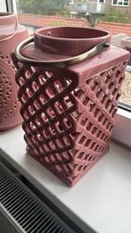 Mica Anouk Lantaarn oud roze 17.5x17.5x31cm, Overige kleuren, Aardewerk of Porselein, Ophalen of Verzenden, Zo goed als nieuw