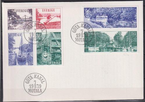 Zweden 1979 FDC Het Gotakanaal brug sluis boten kano, Postzegels en Munten, Postzegels | Eerstedagenveloppen, Onbeschreven, Europa