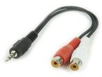 Stereo audiokabel met 3.5 mm jack naar 2x female RCA, Ophalen of Verzenden, Nieuw, Minder dan 2 meter, Optische kabel
