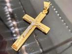 Prachtig 14k gouden kruis hanger met jezus, Ophalen of Verzenden, Nieuw, Goud