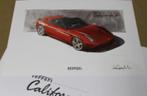 Ferrari California T lithografie design schets poster folder, Boeken, Auto's | Folders en Tijdschriften, Nieuw, Ferrari, Verzenden