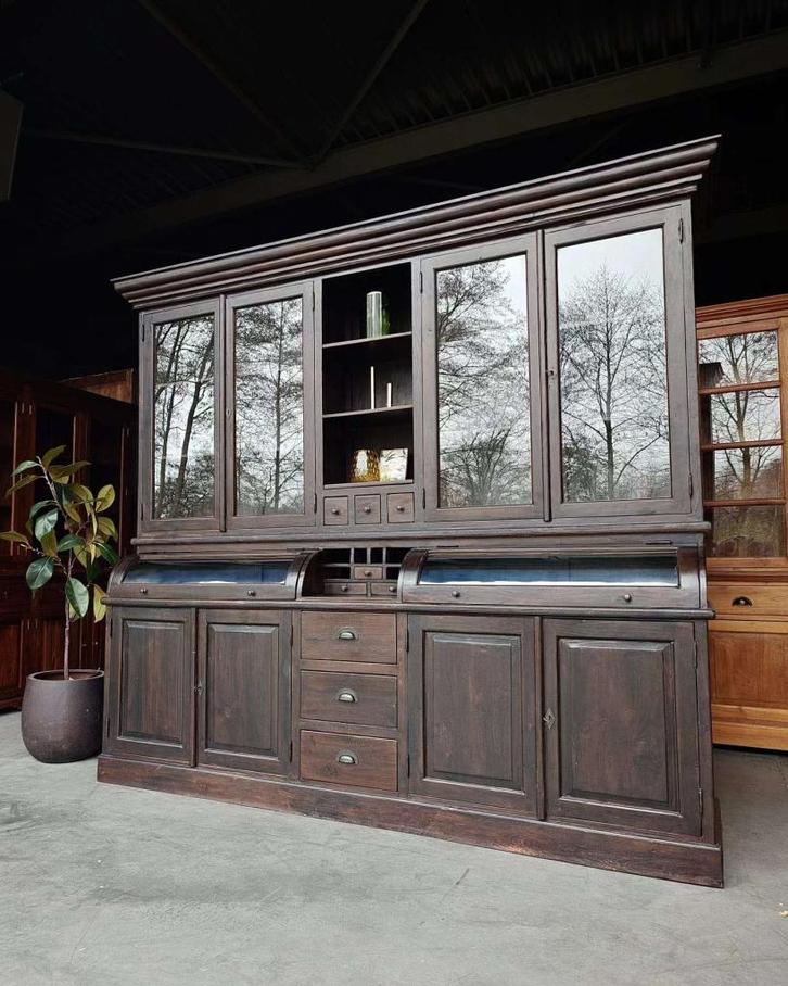 Grote antieke grutterskast | Hoge apothekerskast #2474, Huis en Inrichting, Kasten | Buffetkasten, Gebruikt, 200 cm of meer, 200 cm of meer