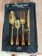 Nieuwe Gouden Bestekset - 24 Delig, Nieuw, Ophalen of Verzenden, Rvs of Chroom, Vaatwasserbestendig
