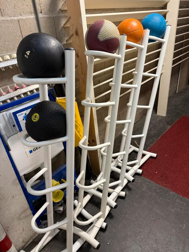 4 Reebok Ballenrekken + Ballen, Sport en Fitness, Fitnessmaterialen, Gebruikt, Medicijnbal, Armen, Ophalen of Verzenden