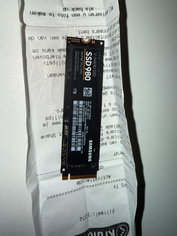 Samsung 980 NVMe M.2 SSD 1TB – M.2 schrijf 1000gb ssd, Computers en Software, Harde schijven, Zo goed als nieuw, Desktop, Intern