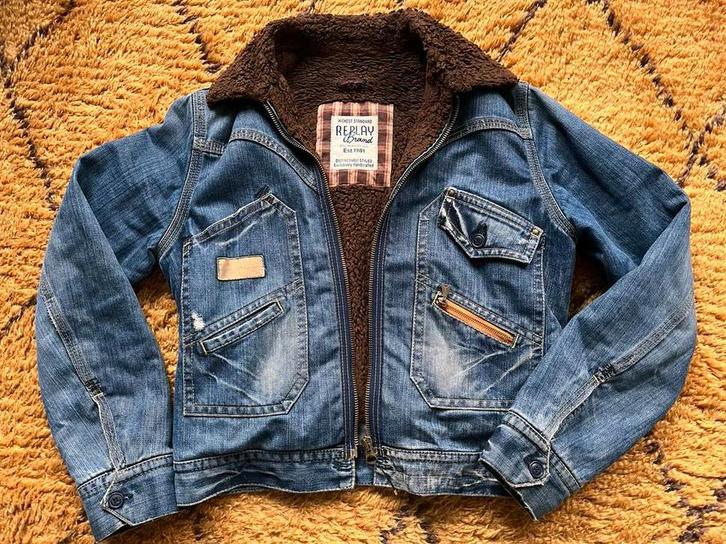 Replay Jeans Jas - Handgemaakt (L), Kleding | Dames, Jassen | Winter, Gedragen, Maat 42/44 (L), Blauw, Ophalen of Verzenden