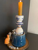 Kandelaar cat on a cup, Overige materialen, Gebruikt, Blauw, Ophalen of Verzenden