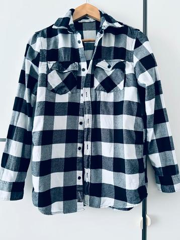 H&M Geruit Flanel Overhemd Maat 170 / US 14Y+ Zwart/Wit beschikbaar voor biedingen