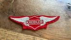 Kreidler naaiembleem vintage, 15 x 5 cm, Ophalen of Verzenden, Zo goed als nieuw