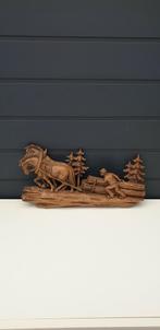 Mooie decoratieve afbeelding 2 paarden met man aan het werk, Ophalen of Verzenden, Zo goed als nieuw