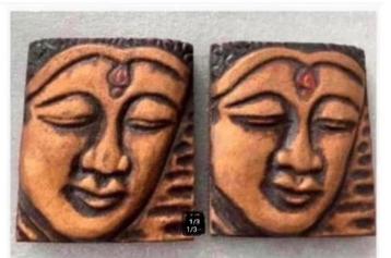 2 x kleine plaquettes, Boeddha, div. doeleinden, pr.v. 2 st. beschikbaar voor biedingen