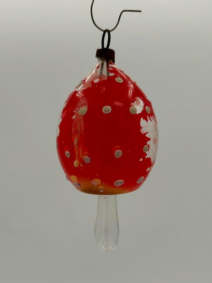 Oude kerstbal paddenstoel (verfverlies), Diversen, Kerst, Gebruikt, Ophalen of Verzenden