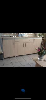 Complete Eetkamer Set - Dressoir, Barkast, Tafel & Spiegel, Ophalen, Gebruikt, Modern