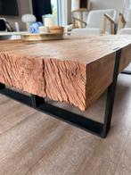 Robuuste salontafels - 136x40x36 - industrieel / teak, Ophalen, Minder dan 50 cm, 100 tot 150 cm, Teakhout