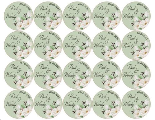 Traktatie bedankjes stickers huwelijk bloemen, Hobby en Vrije tijd, Stickers en Plaatjes, Nieuw, Sticker, Ophalen of Verzenden