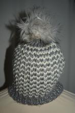 Pieces, leuke grof gebreide muts met pompoen, Maat 38/40 (M), Ophalen of Verzenden, Zo goed als nieuw, Pieces