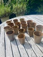 Franse vintage aardewerk mokken GRES  bruin DIGOIN France, Huis en Inrichting, Keuken | Servies, N, N, Keramiek, Ophalen of Verzenden