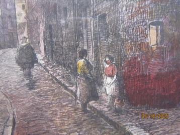 VICTOR MEUNIER Mooi Parijs Straatbeeld MONT MARTRE ETS beschikbaar voor biedingen