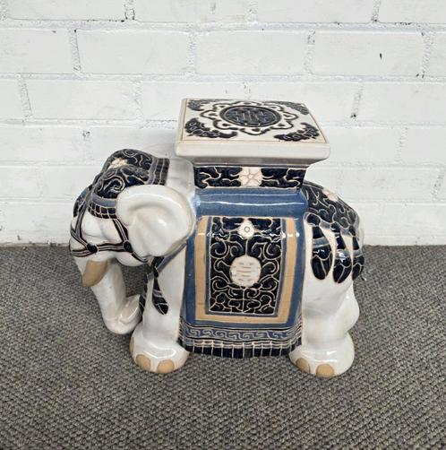 vintage bijzet-/ plantentafeltje, olifant, Huis en Inrichting, Tafels | Bijzettafels, Gebruikt, Minder dan 45 cm, Minder dan 55 cm