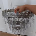 Hippe kroonluchter met kristallen, Huis en Inrichting, Lampen | Kroonluchters, Ophalen, Zo goed als nieuw, Metaal, Klassiek